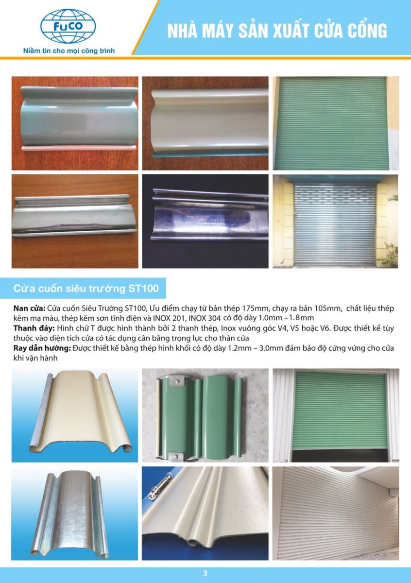 Catalogue Fucodoor 2023, chuyên cửa cuốn, cửa xếp, kèo thép siêu nhẹ