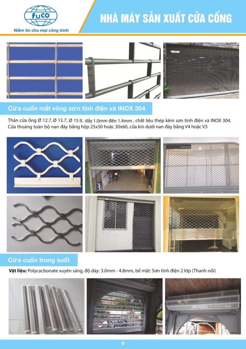 Catalogue Fucodoor 2023, chuyên cửa cuốn, cửa xếp, kèo thép siêu nhẹ