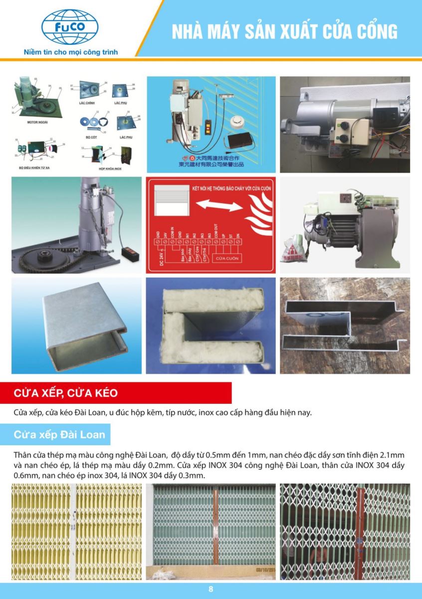Catalogue Fucodoor 2023, chuyên cửa cuốn, cửa xếp, kèo thép siêu nhẹ