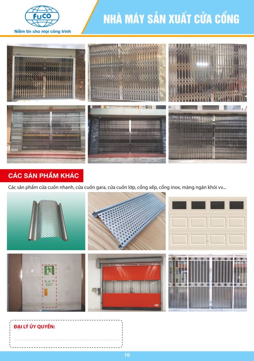 Catalogue Fucodoor 2023, chuyên cửa cuốn, cửa xếp, kèo thép siêu nhẹ