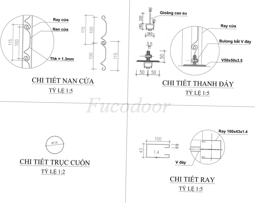 Cửa cuốn siêu trường sơn tĩnh điện dầy 1.3ly