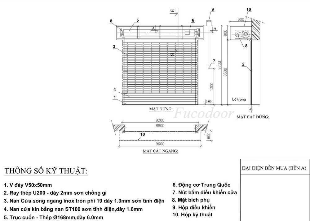 Cửa cuốn song ngang sơn tĩnh điện ống tròn phi 19 dầy 1.3ly