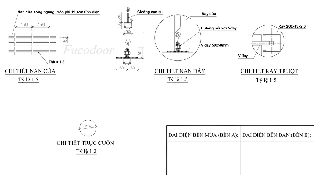 Cửa cuốn song ngang sơn tĩnh điện ống tròn phi 19 dầy 1.3ly