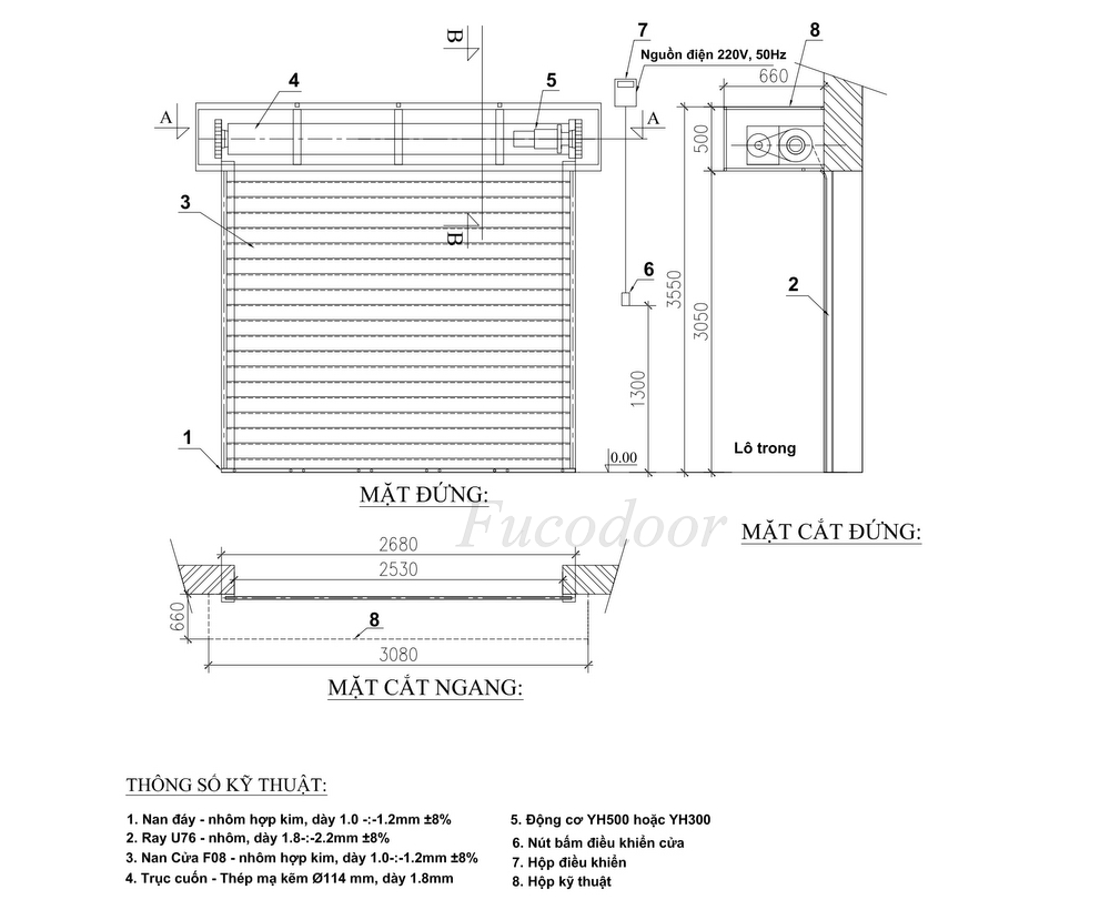 Cửa cuốn Đức Fucodoor F789