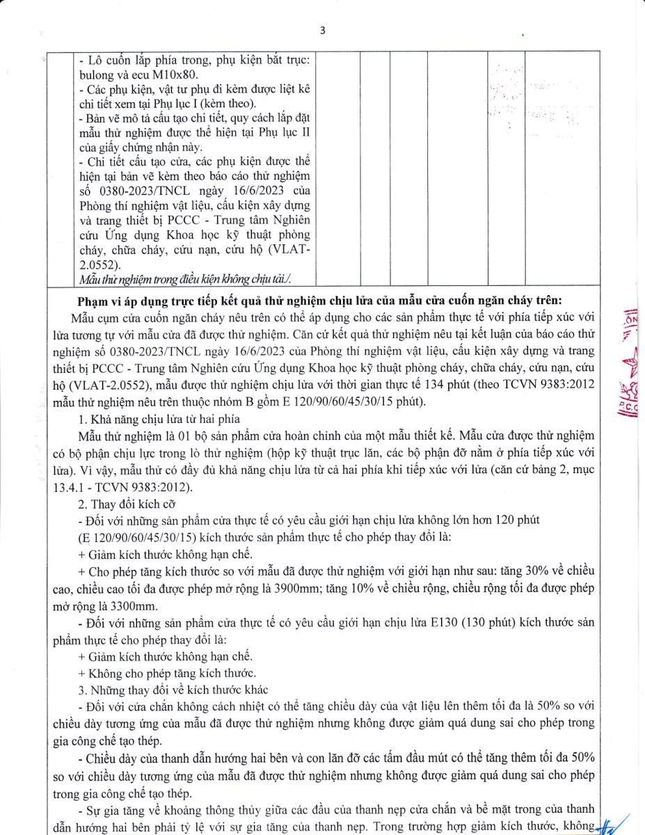 Chứng chỉ, chứng nhận chống cháy