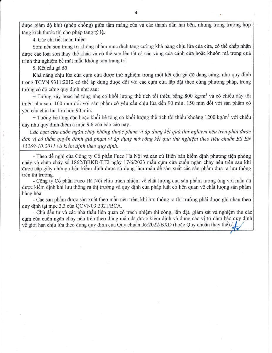 Chứng chỉ, chứng nhận chống cháy