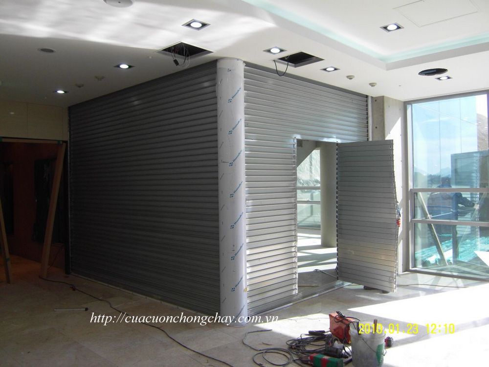 Cửa cuốn ngăn cháy shutter door. Cửa cuốn chống cháy ( Fire shutter door korea )