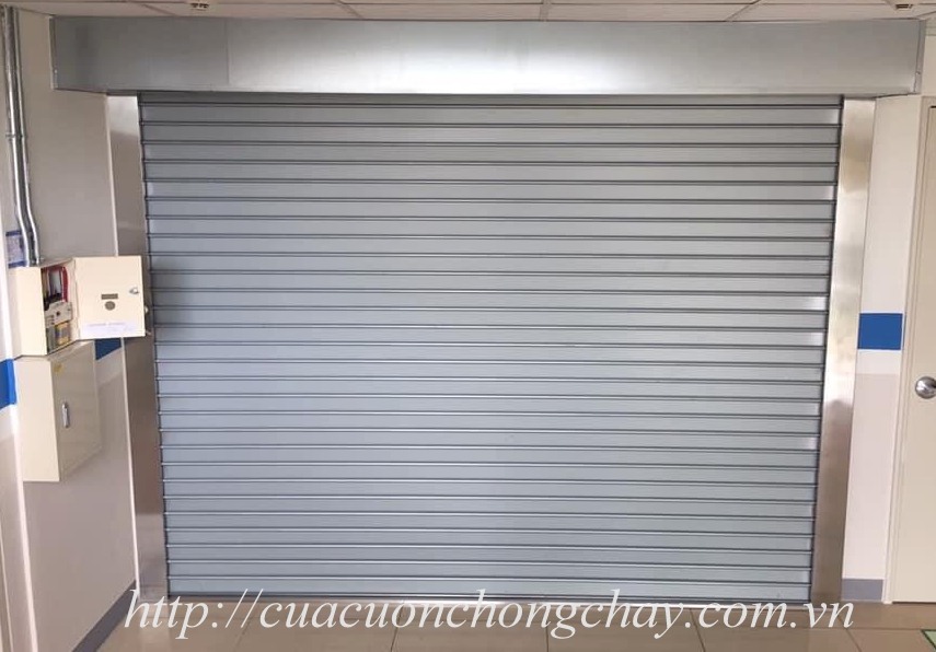 Fire shutter door korea , cửa cuốn ngắn cháy khẩn cấp. Cửa cuốn chống cháy 1 lớp Thép: