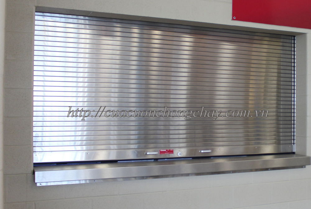 cửa cuốn chống cháy 2 lớp inox