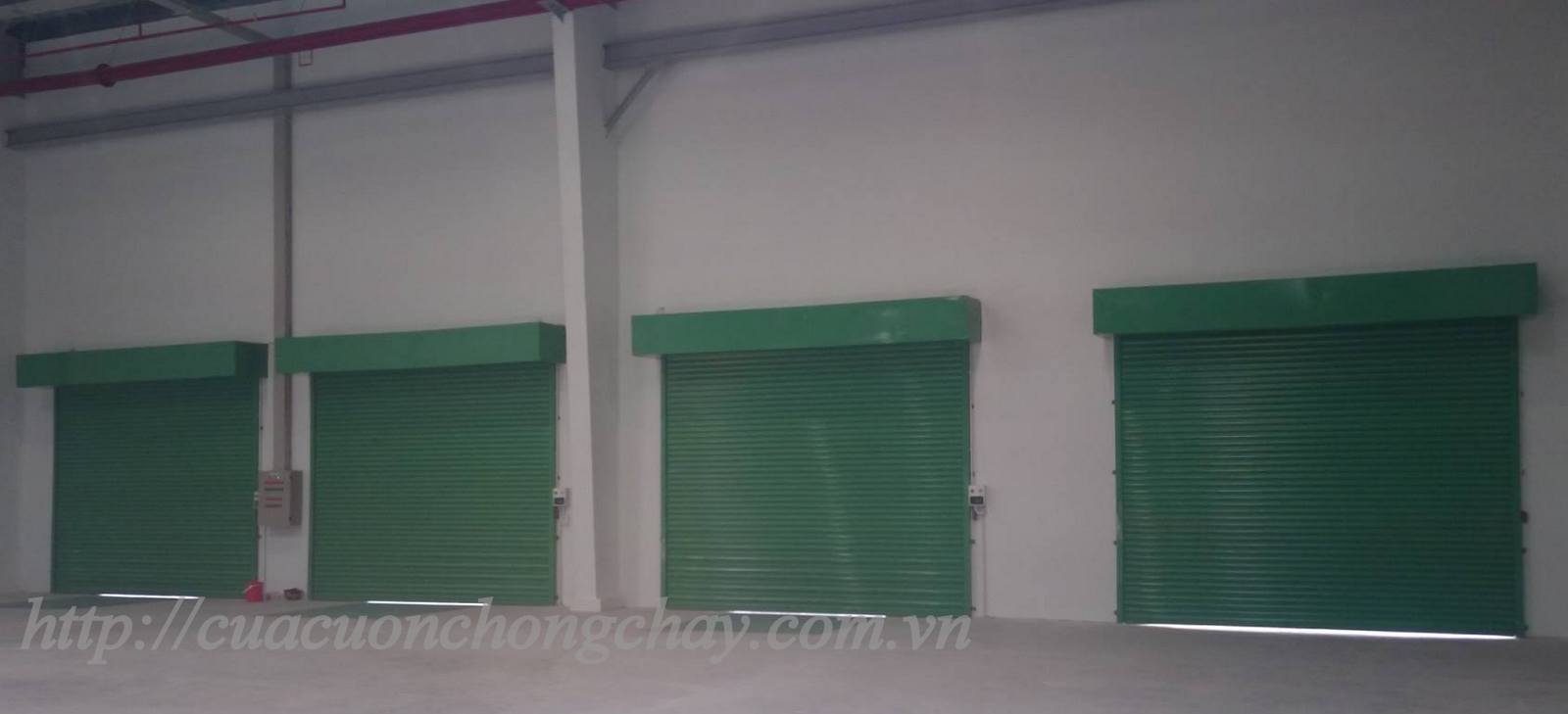 Cửa sập ngăn cháy có cửa phụ, Fire shutter door korea, cửa cuốn ngăn cháy