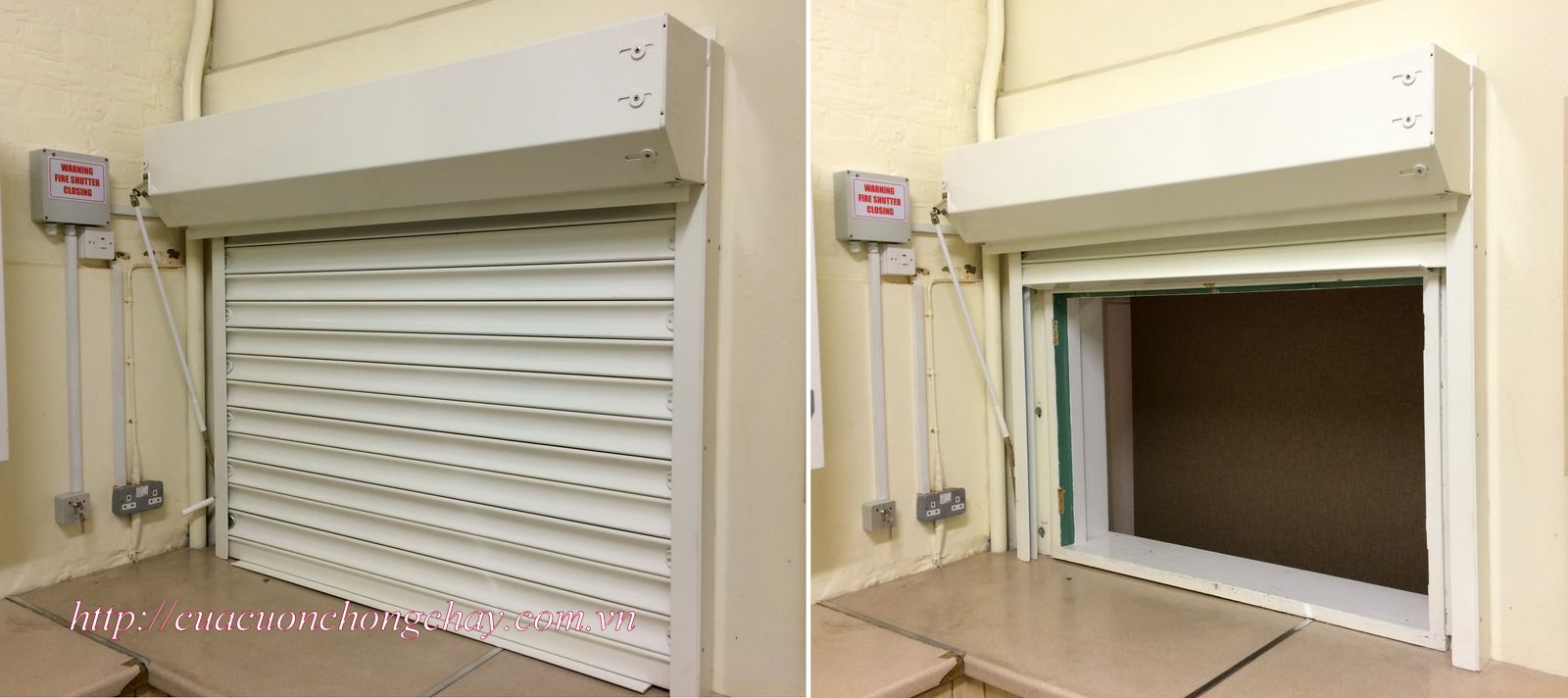 Cửa cuốn chống cháy thép FC100 dùng cho tòa nhà