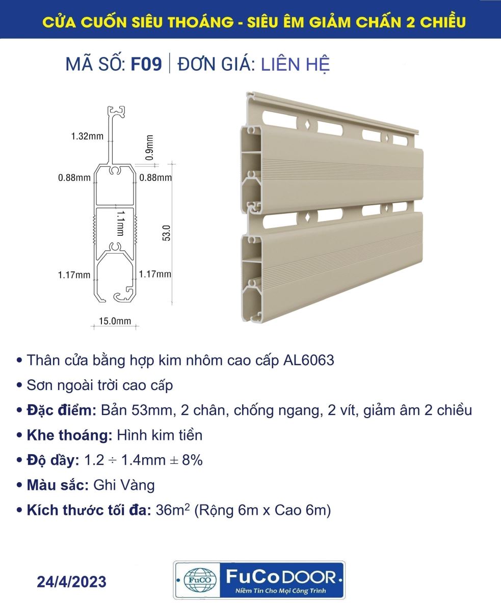 Cửa khe thoáng AL6063, FUCODOOR