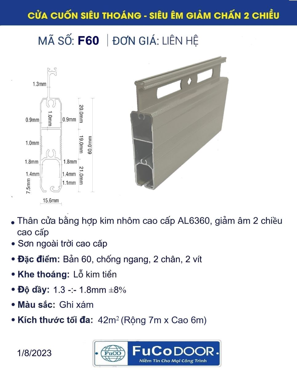 Cửa cuốn Đức Fucodoor F60