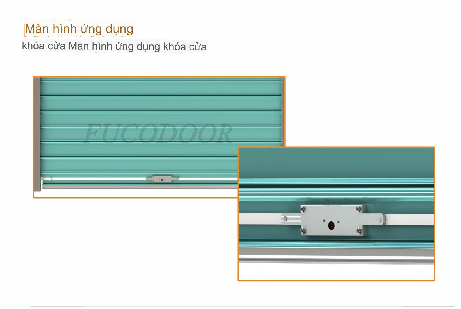 khóa ngang cửa cuốn thép cửa cuốn lò xo lá Fuco, kéo tay