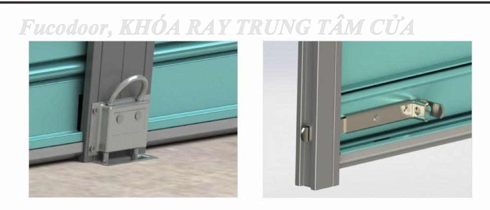 khóa ray cửa cuốn thép cửa cuốn lò xo lá Fuco, kéo tay
