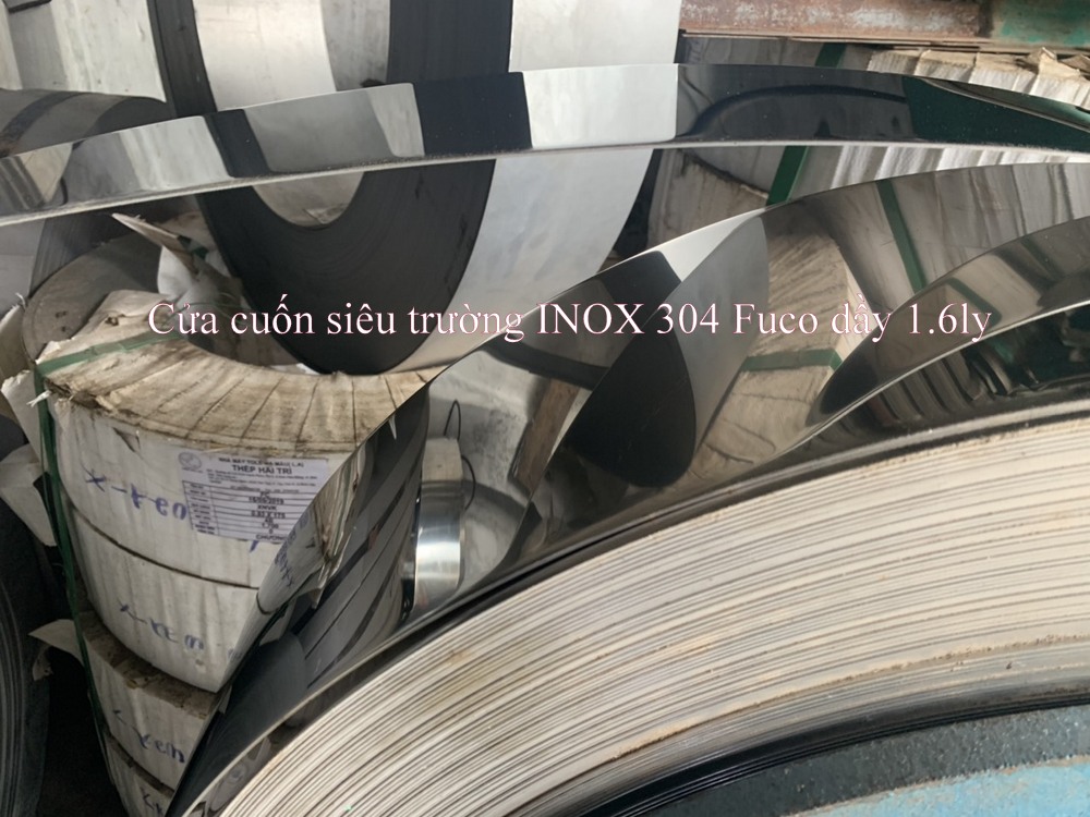 Cửa cuốn INOX 304, cửa cuốn siêu trường 1,6ly