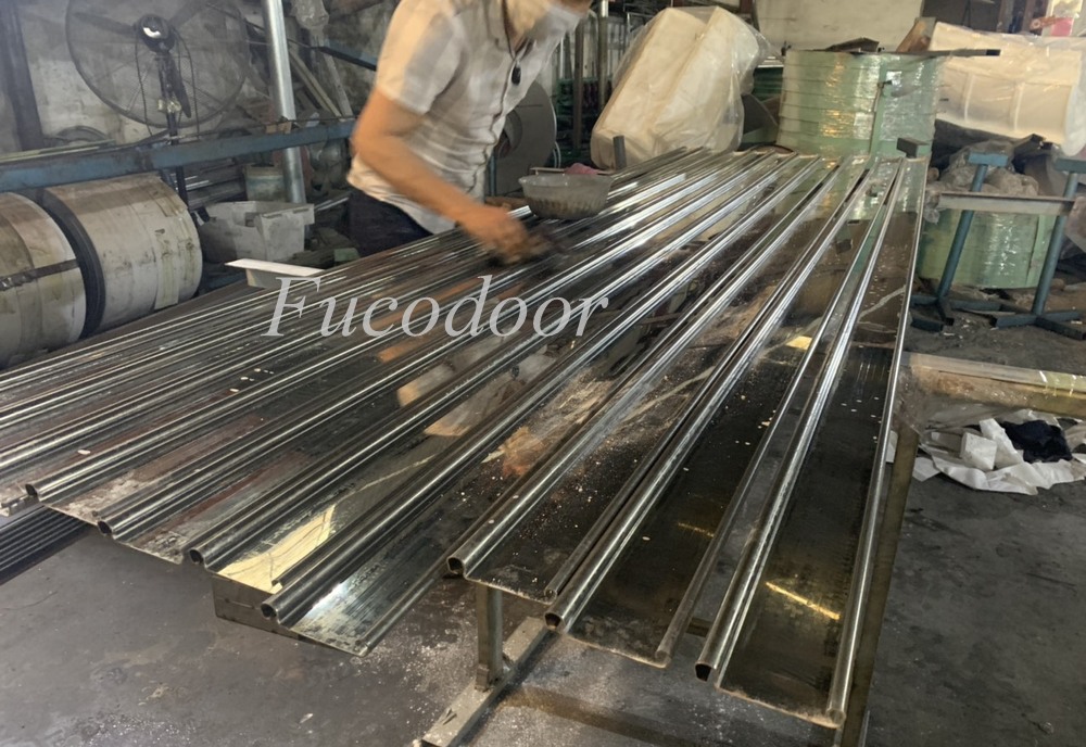 cửa cuốn siêu trường korea, inox