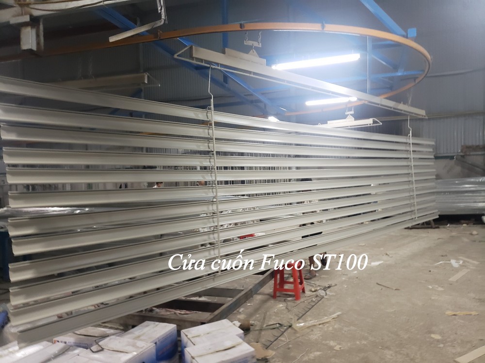 Cửa cuốn siêu trường sơn tĩnh điện 1.6mm, Cửa cuốn siêu trường, cửa cuốn nhà xưởng