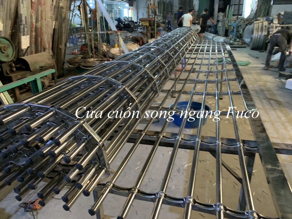 Cửa cuốn song ngang INOX ống tròn phi 19, cửa cuốn song ngang giá rẻ