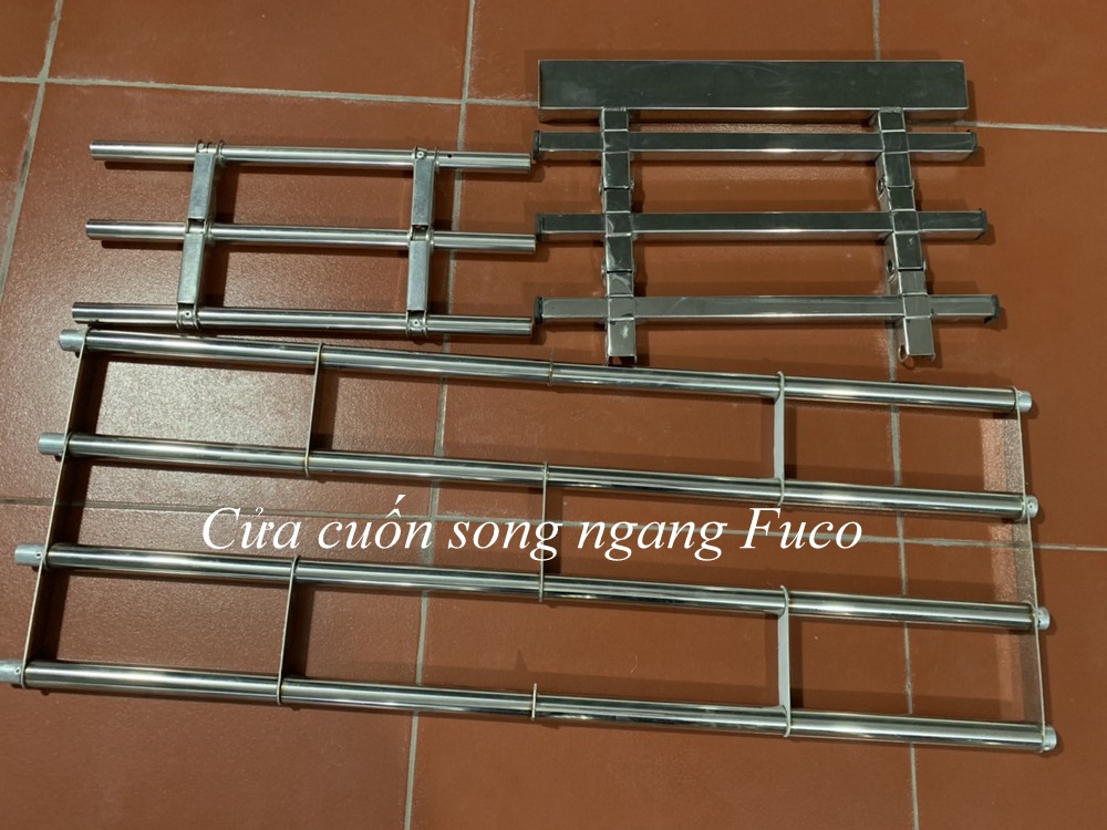 Báo giá cửa cuốn song ngang, Song Ngang nguyên liệu INOX 304, inox 201