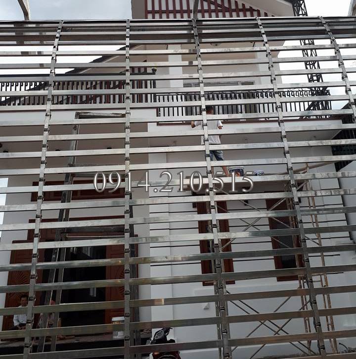 Nan Song Ngang INOX ống tròn. nan cua cuon song ngang inox. Cửa cuốn Song ngang INOX 304