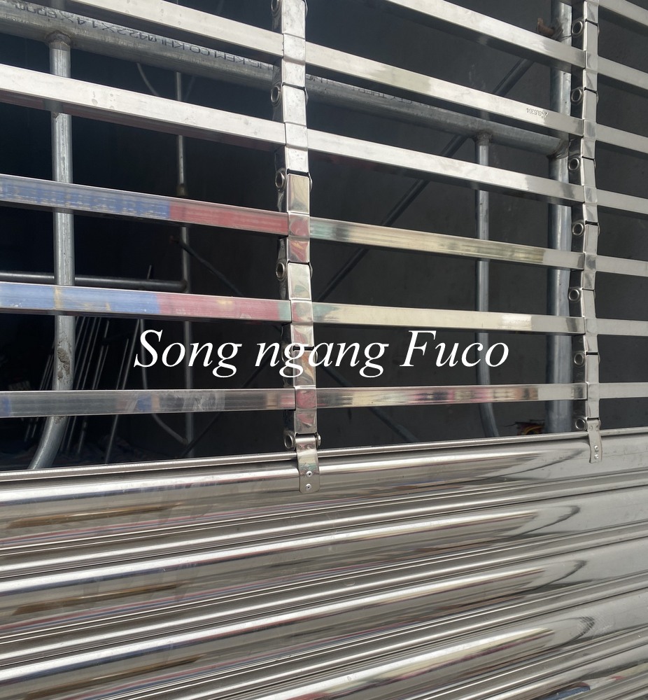 Nan Song Ngang INOX ống tròn. nan cua cuon song ngang inox. Cửa cuốn Song ngang INOX 304