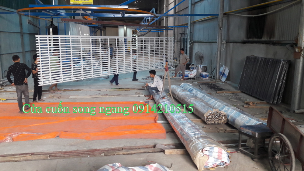 Cửa cuốn song ngang ống vuông, Cửa cuốn song ngang sơn tĩnh điện