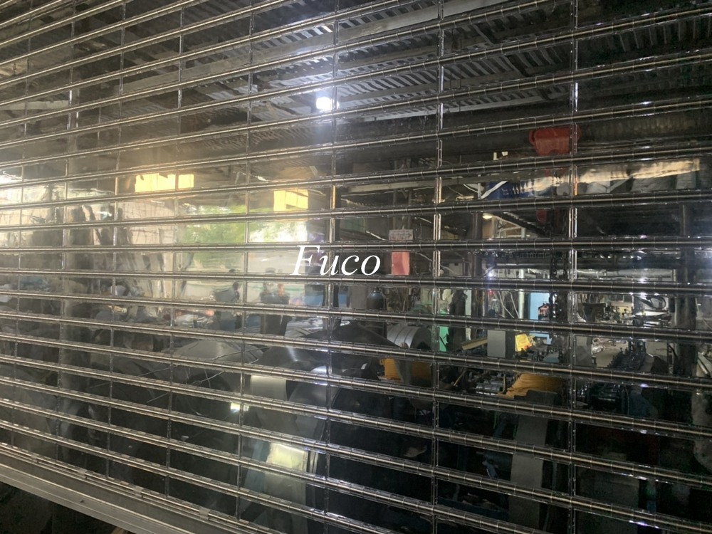 cửa cuốn trong suốt ống inox