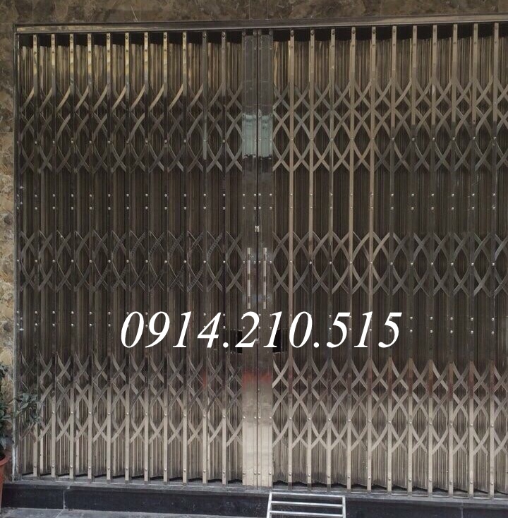 Cửa xếp INOX hộp 20x20 INOX 201