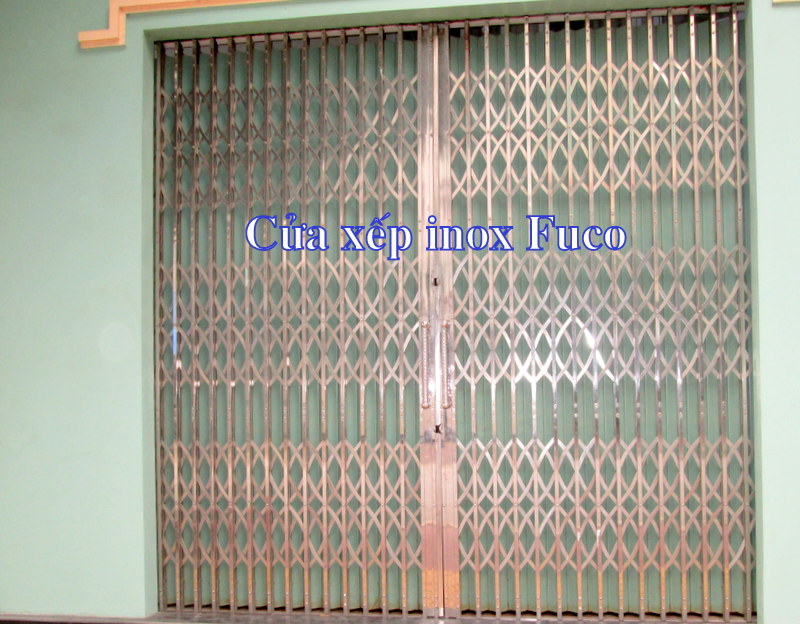Cửa xếp INOX hộp, Cửa xếp INOX được sản xuất bởi thợ cơ khí Nam Định