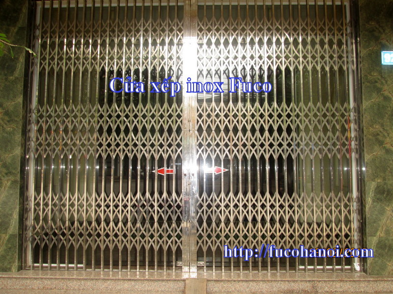 Cửa xếp INOX hộp 20x20 INOX 304 không lá