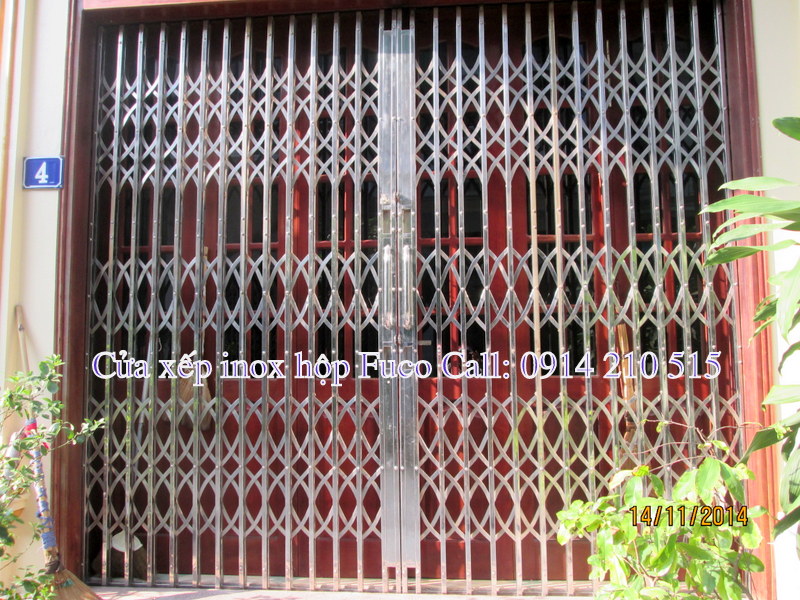 Cửa xếp Inox có lá gió, Inox201, Inox304 giá rẻ Hà Nội