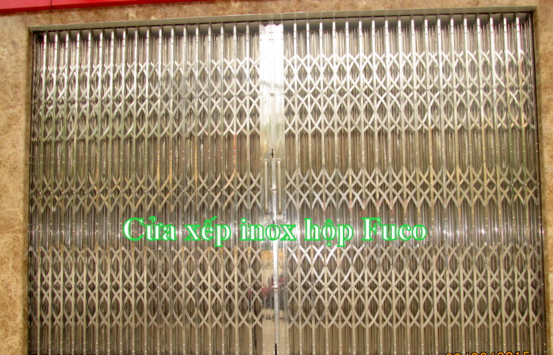 Cửa xếp INOX hộp, Cửa xếp INOX được sản xuất bởi thợ cơ khí Nam Định