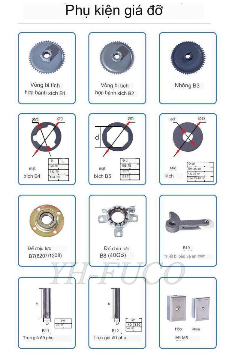 phụ kiện mô tơ YH300-600kg
