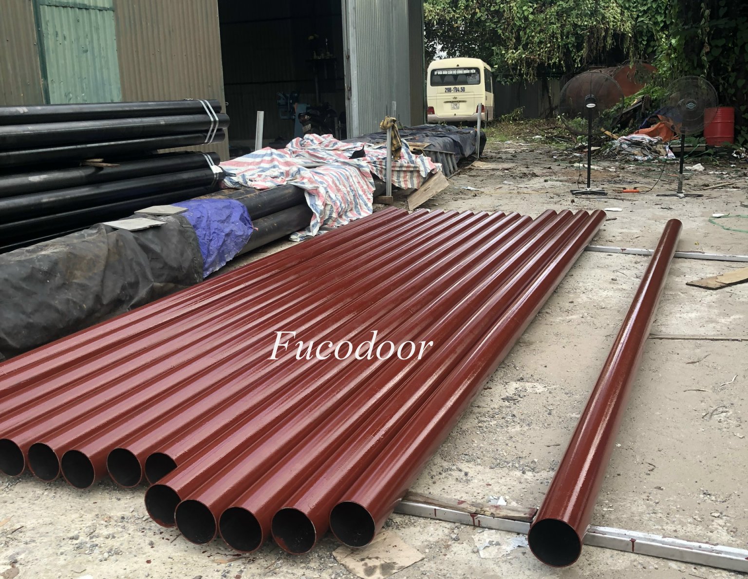 Cửa cuốn song ngang sơn tĩnh điện ống tròn phi 19 dầy 1.3ly