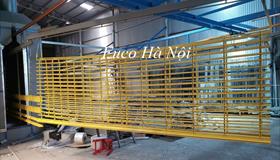 Cửa cuốn song ngang sơn tĩnh điện ống tròn phi 21 dầy 1.1ly